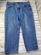 Carhartt Jeans Men Sz 40x28 Blue Denim Relaxed Fit B17-DST Straight Leg Workwear