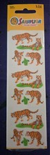 Vintage 1990s Sandylion Tigers Fuzzy Velours Sticker Sheet - Y2K Deadstock NOS