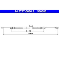 ATE 24.3727-0686.2 Seilzug, Feststellbremse