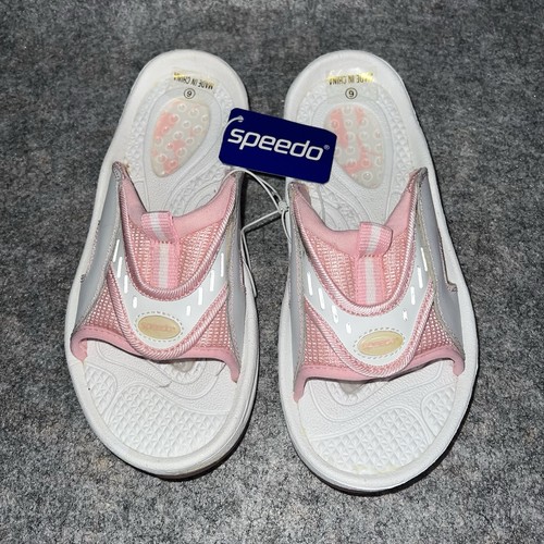 Speedo Women’s White And Pink Slides Size 6 NWT - Picture 2 of 8