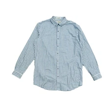 L.L.Bean Wrinkle Free Blue Plaid Button Down Shirt Men’s L Tall Cotton Workwear