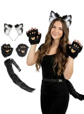 Katze Kostümset - Faschingskostüm Damen Karneval - Einfach mit Kleidung der