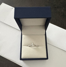 All Diamond 950 White Gold Round Diamond Solitaire Engagement Ring Size M