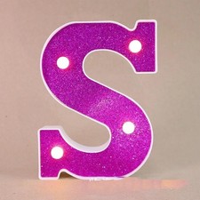LED Marquee Letter Lights, Light Up Letters Glitter Alphabet Letter Sign Batt...