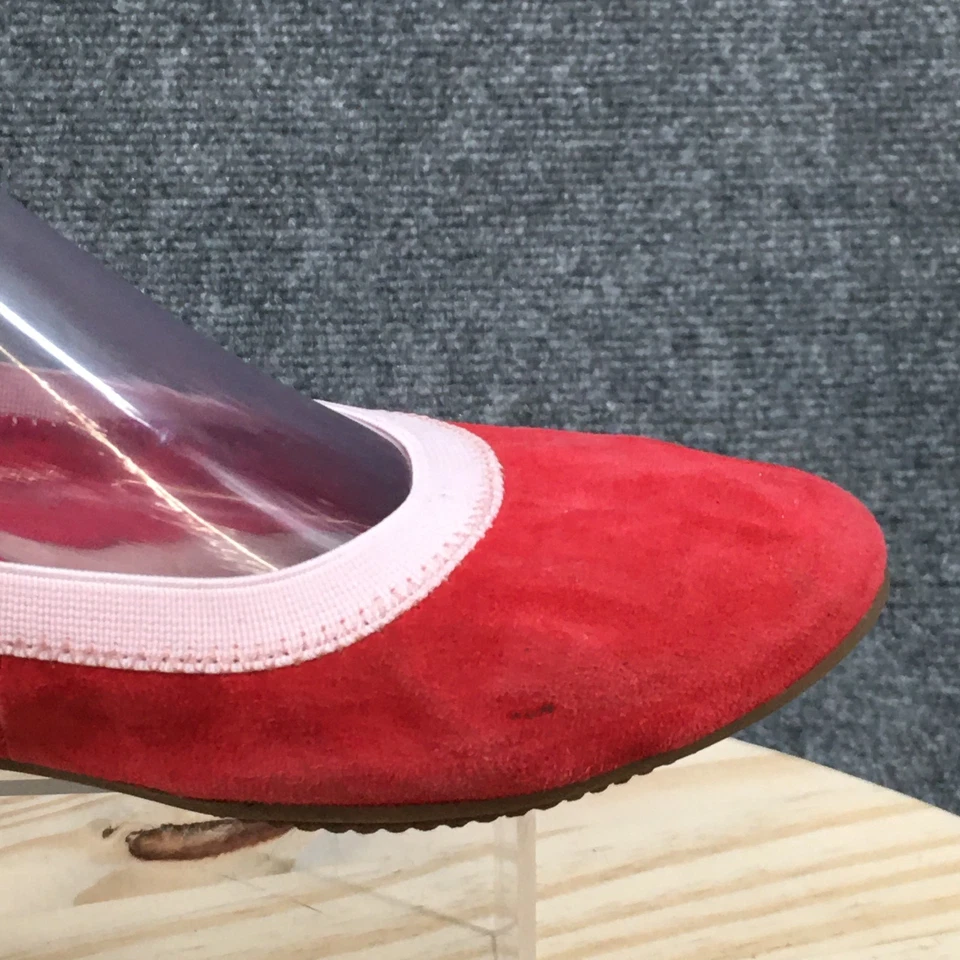 Zapatos planos de ballet Lands End para mujer 8 B rojos sin cordones informales punta redonda parte superior baja Foto 2 de 4