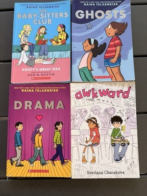 Scholastic Graphic Novel Lot: Baby-Sitters Club, Ghosts, Drama, Awkward