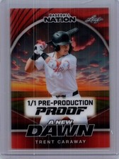 Trent Caraway 2025 Leaf Baseball Nation 1/1 Pre Production Proof