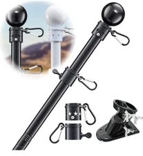 Flag Pole Holder for Outside House - 5ft Stainless Steel Heavy Duty Flagpole Kit