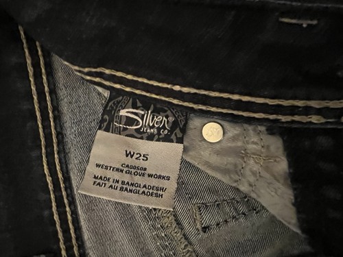 NWOT Size 25 SILVER JEANS “Suki” Cotton Denim 5-pocket CAPRI JEANS PANTS - Picture 5 of 7
