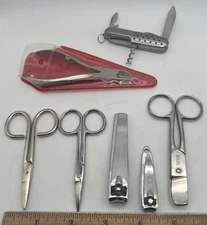 Grooming Tools Lot 7 Stainless Steel TRIM Nail Clippers & Brookstone Nice Lot