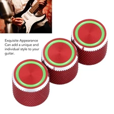 3PCS Potentiometer Control Knob Red Color Metal Electric Guitar Volume Tone