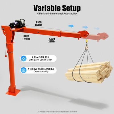 #ad #ad 1100 LB Truck Mounted Crane Hoist Truck Mounted Crane with 12V Electric Winch $165.64