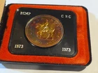 1973 Canada Dollar .500 Silver Toned in Case RCMP Commemorative Coin Free Ship