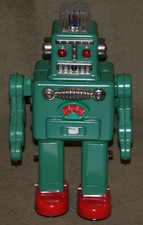 Green Smoking Spaceman Battery Operated Robot Reproduction Ha Ha Toy