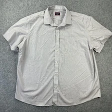 UNTUCKit Shirt Mens 2XL Gray Short Sleeve Button Down Wrinkle Free Cotton Casual