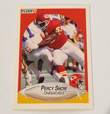 Fleer 1990 Update Percy Snow Rookie #U-91 Kansas City Chiefs NFL Card. rookie card picture