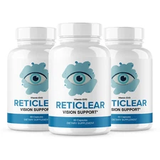 (3 Pack) Reticlear Vision Support Capsules, Reti Clear Eye Health (180 Capsules)