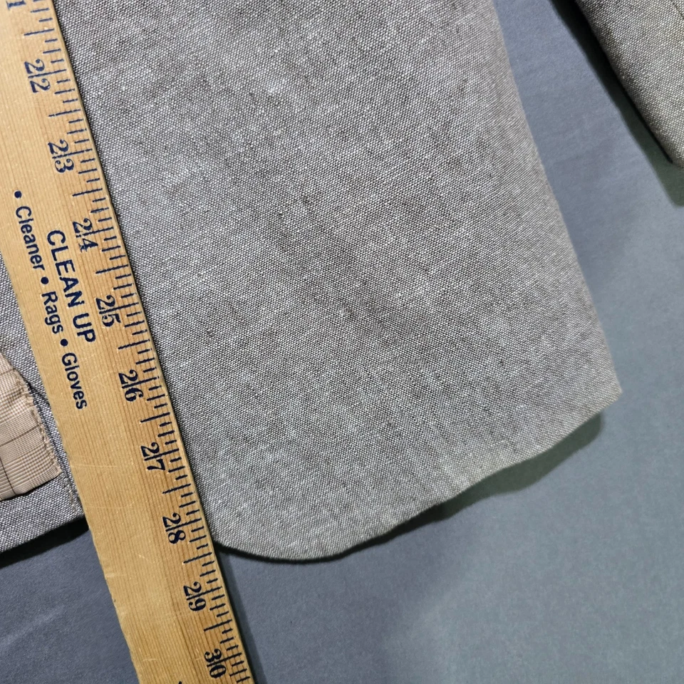 DEFECT Stafford Abrigo Deportivo Chaqueta Hombre 38S Beige Mezcla de Lino Blazer Clásico Foto 2 de 4