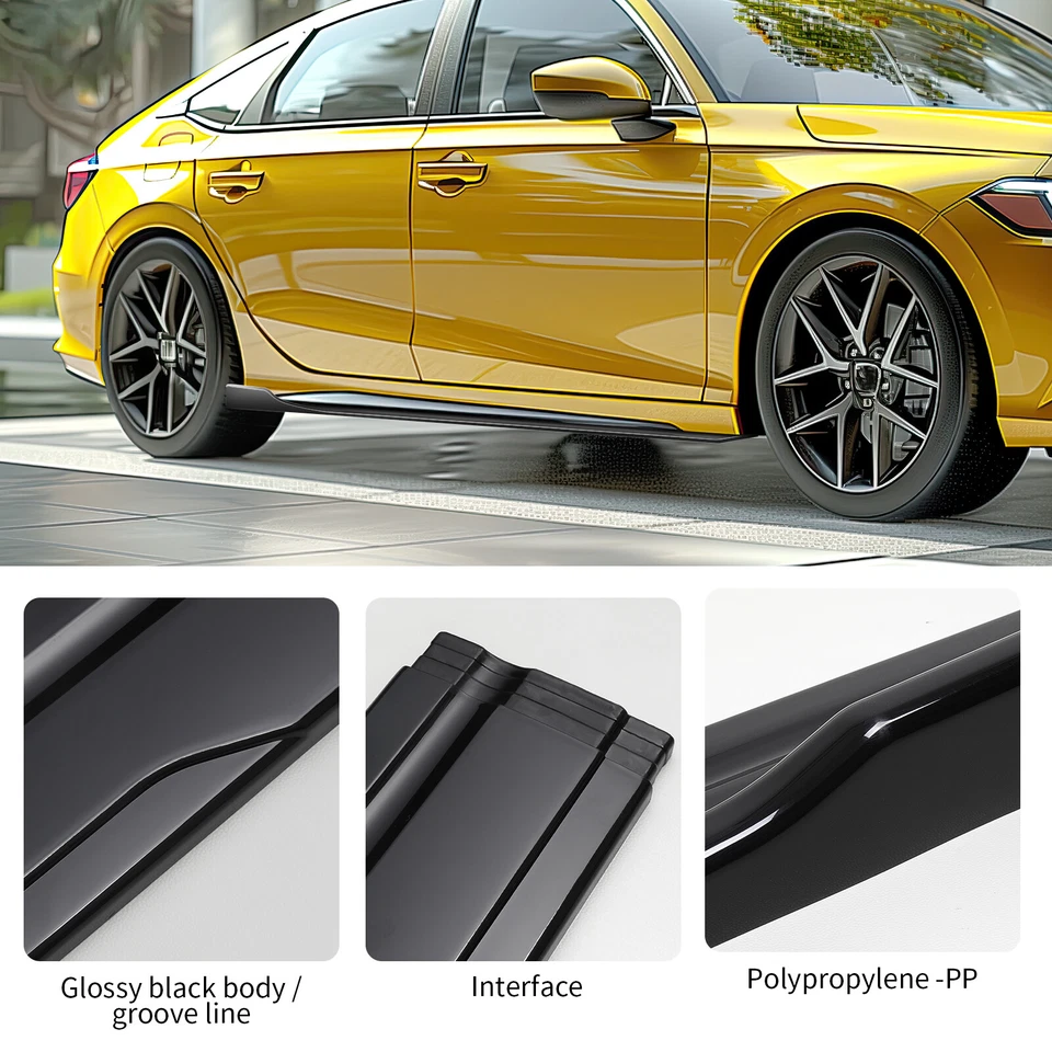 Labio de panel basculante de extensión de faldón lateral de 86,6" para Pontiac Sunfire GT 2DR cupé Foto 4 de 4