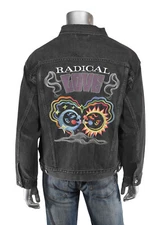 Men's Levi's Black Cotton Pride Liberation Radical Love Denim Trucker Jacket New