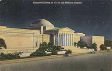 Postcard DC Washington National Gallery of Art in the Nation's Capitol Night