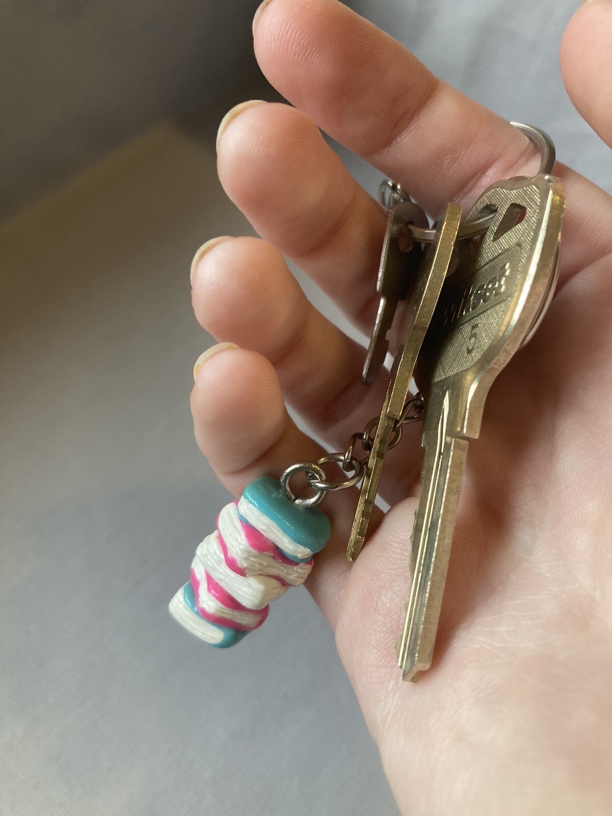 Transgender Pride key chain