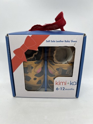 Kimi & Kai Giraffe Soft Leather Shoes for Infants Size 6-12 mos - Picture 2 of 12