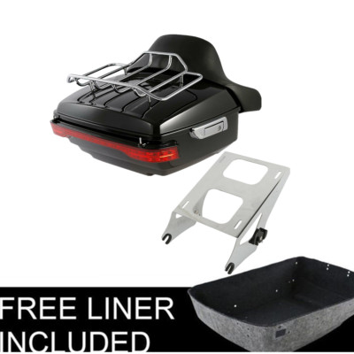 King Pack Trunk Pad Rack Brake Light Fit For Harley Tour Pak Street Glide 14-24