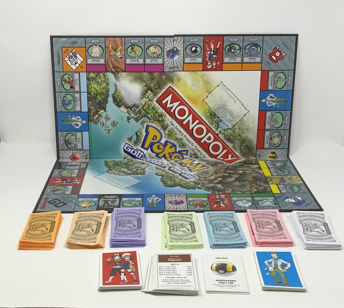 Monopoly Pokemon Kanto Edition Board, Cards, Money Replacement