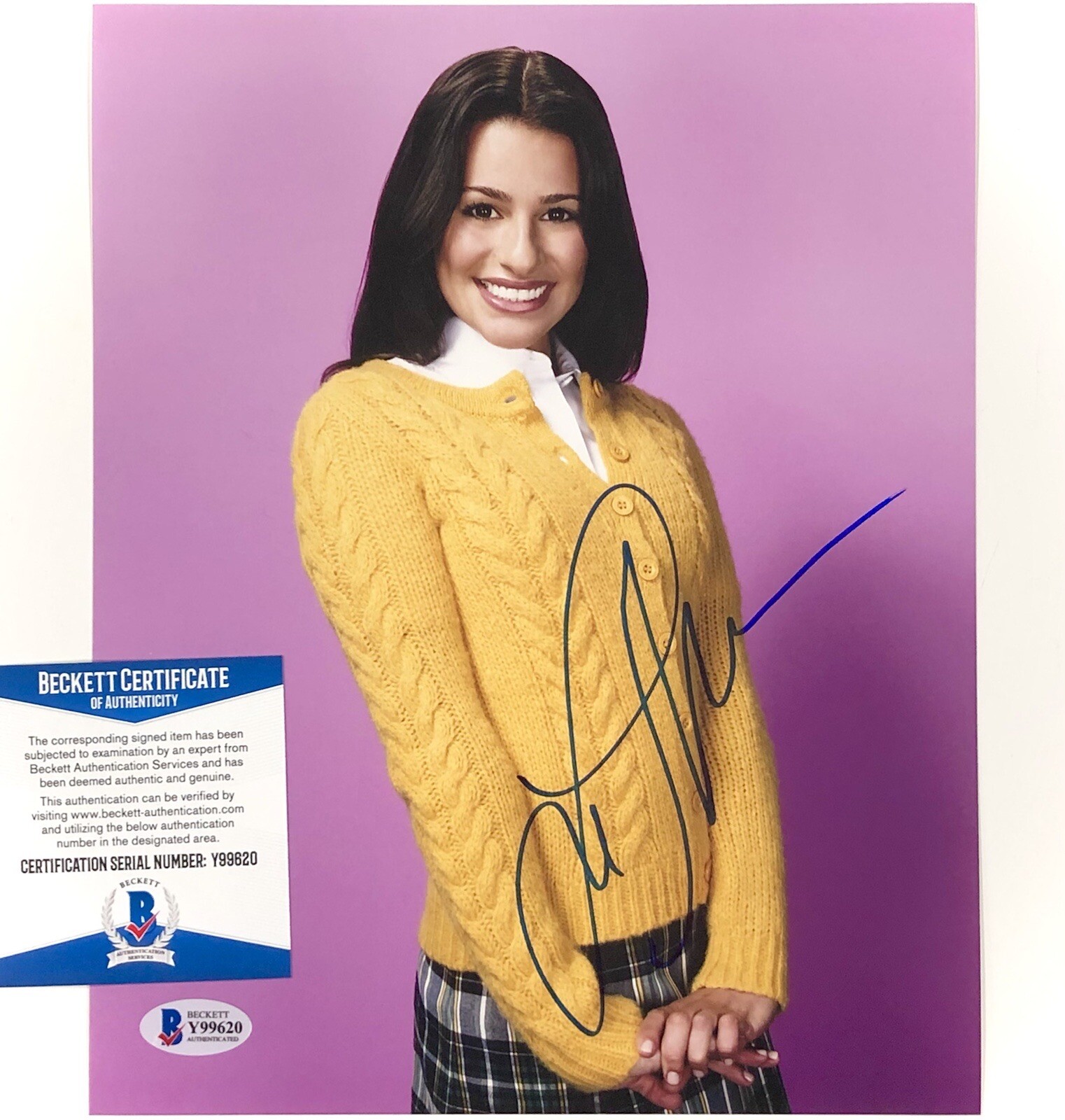 Lea Michele Autographed Signed Glee / Scream Queens actress 8x10