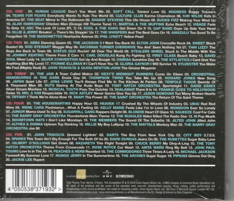 100 Hit Tracks - Ultimate School Days (5CD),Kim Wilde,Abba,Snap, uvm. Neu & OVP - Bild 2 von 2