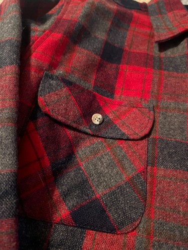 Northwest Territory Mens Small Red, Gray and Black Plaid Long Sleeve Shacket - Picture 4 of 6