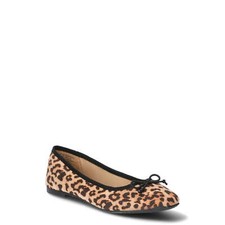 Time and Tru Flats Women's Size US 7.5 Leopard Print String Bow Ballet --25-336-