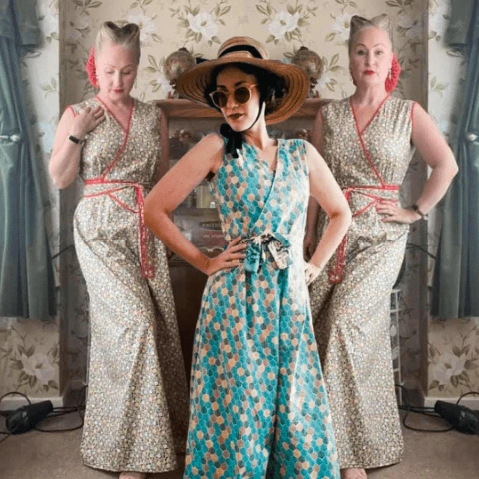 30s Pattern, Jumpsuit, Beachwear, Lounging Pajamas - Bust=33- 48.5" (84- 123cm) - Image 2 of 4