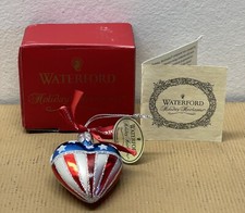 Vintage Waterford Holiday Christmas Heirlooms Stars  Stripes Heart Ornament