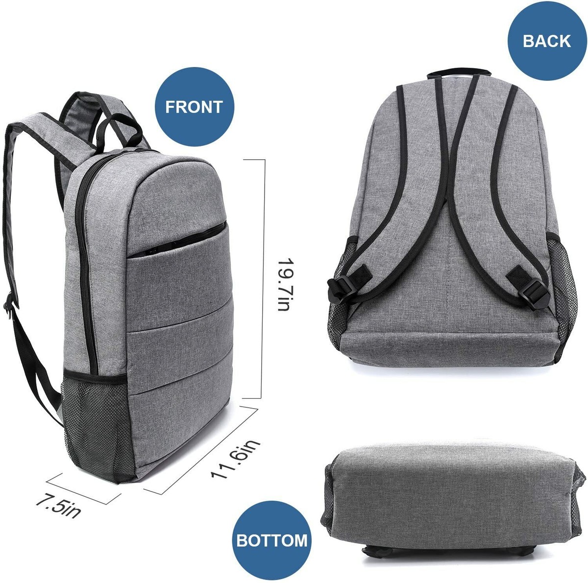business laptop backpack grey Mancro for Travel, Anti-theft Backpack for Men generous space and the functionality you need to stay organised and ready for anything PINNACLE