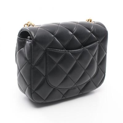 CHANEL Mini Matelasse Chain Shoulder Bag AS3849 Lamb leather Black