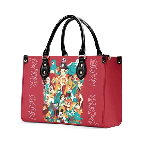 Personalized Disney Family  New Version Luxury Women PU Leather Handbag, Gift