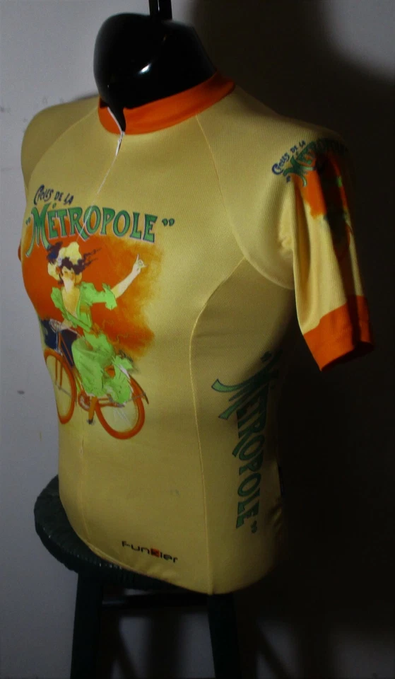 Camiseta deportiva de ciclismo FUNKIER naranja melocotón 3/4 cremallera talla L Foto 4 de 4