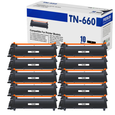 TN660 Toner Cartridge Compatible With Brother TN-660 MFC-L2700DW HL-L2340DW LOT