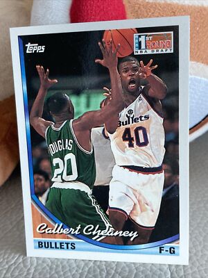 NBA 1992-93 Topps Rookie Card 1st Rd 6th Pick Washington Bullets Calbert Cheaney
