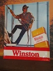 Vintage 1980 Winston Cigarettes Store Advertising Tin Sign Reynolds Tobacco Co.