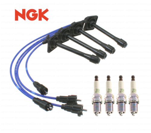 4 x Spark Plugs + Ignition Wire Set OEM for Toyota Camry RAV4 Solara (1997-2001) - Foto 1 di 1