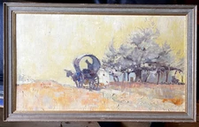Expressionist Wagon Grimes° Oil Painting Middle 20 Prob Antique Late Summer