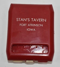 Vintage Stan's Tavern Ft Atkinson IA Advertising Plastic Match Book Case