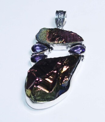 Sun Shine Druzy Amethyst Gemstone Handmade Fashion Jewelry Pendant S 3 ''  D2021