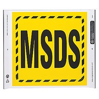 Zing Plastic Notice Sign,10 X 10in,bk/yel,msds,eng, 2640 Zing Plastic Notice Sign,10 X 10in,bk/yel,msds,eng, 2640