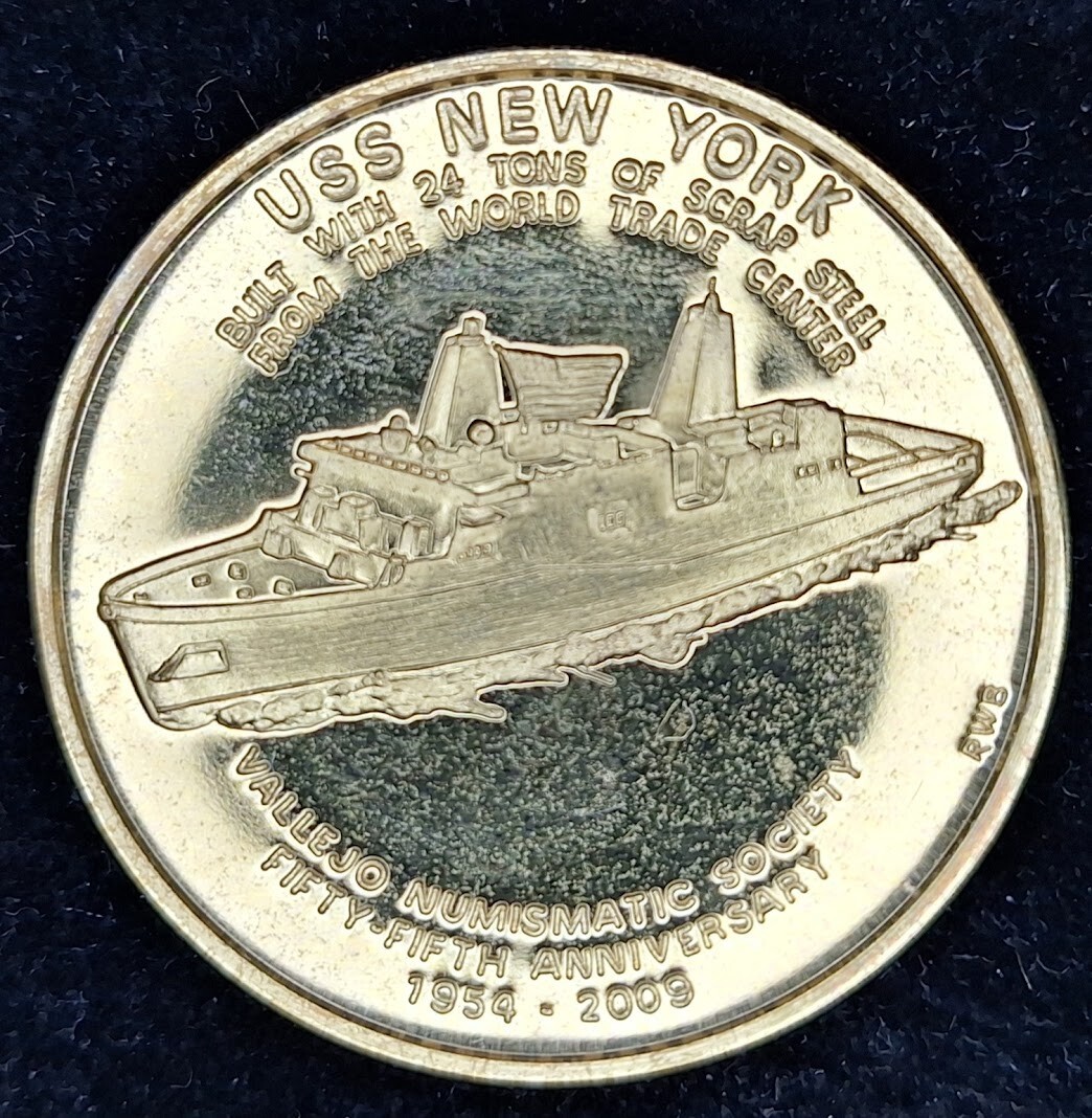 USS New York LPD-21 Navy Challenge Coin by Vallejo Numismatic Society