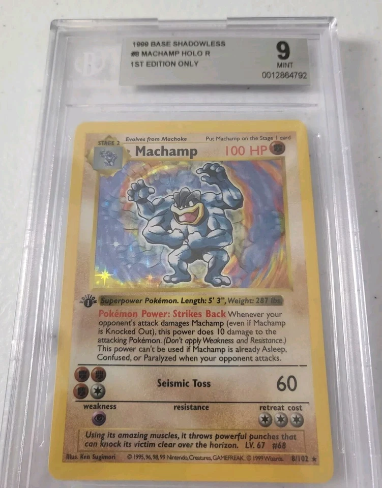 Machamp SHADOWLESS 8/102 1st Edition - Base Set *BGS 9 - MINT* Holo Pokemon - Image 4 of 4