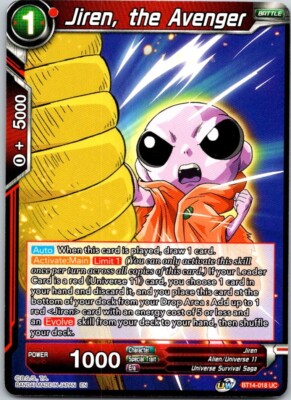 Dragonball Z Super Jiren, the Avenger BT14-018 CCG TCG Free